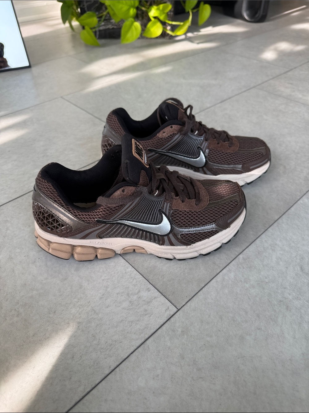 Nike woman’s  Brown Athletic Sneakers with Silver Swoosh-9